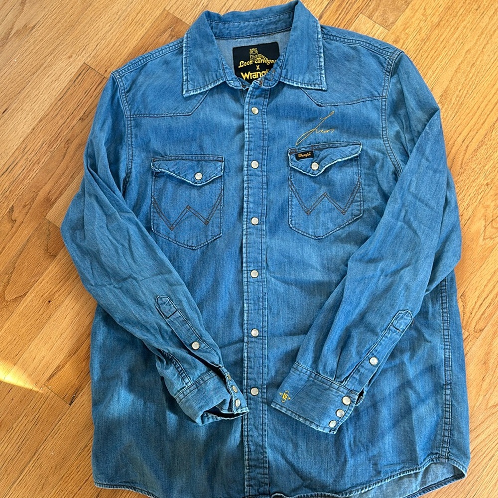 Wrangler x Leon Bridges Western Pearl Snap Denim Shirt